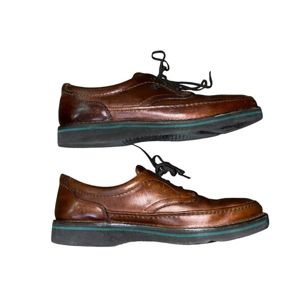 Vintage Hush Puppies Body Shoe Leather Oxfords Mens 9.5 Narrow Used Brown main image 11